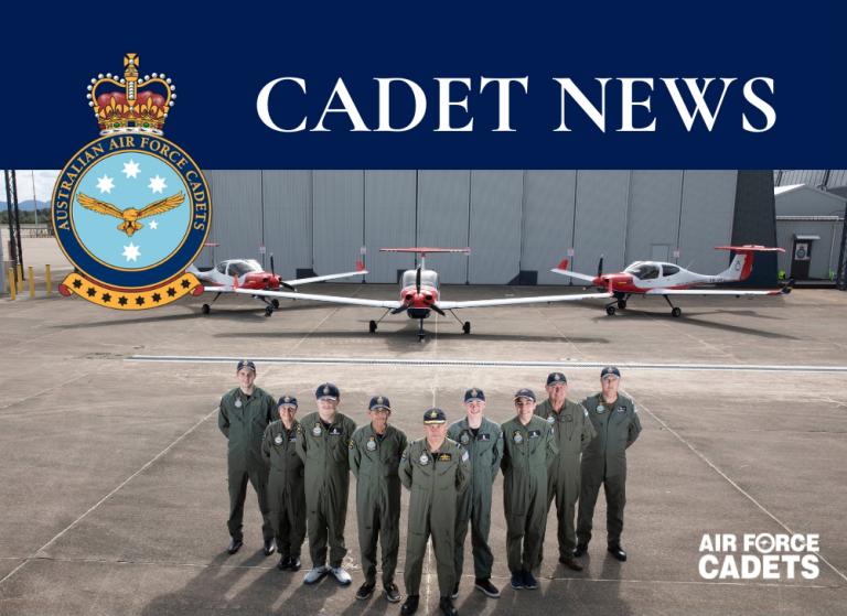 Cadets in front of DA40 hanger