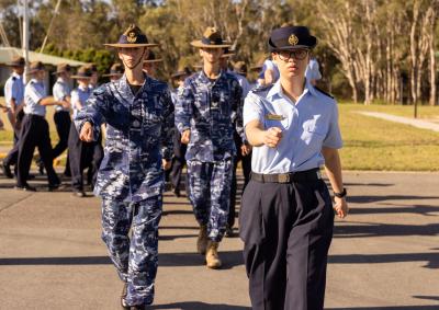 Cadets and staff marching