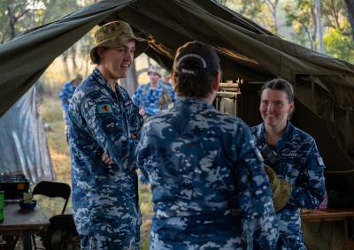 Cadets talking to Staff