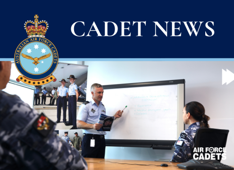 Cadet News Vol 3 tile SQNLDR Cowan and students