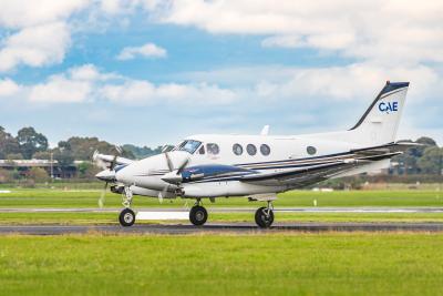 Image of a twin engine propeller driven aircraft.